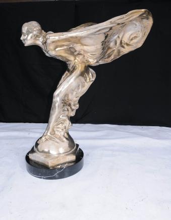 Large 3ft Flying Lady Silver Bronze Art Nouveau Statue Figurine