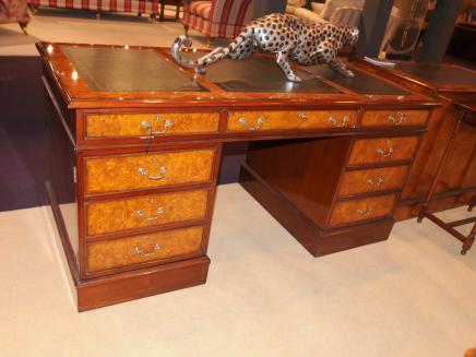 Regency Desk Walnut Pedestal Desks Office Furniture 