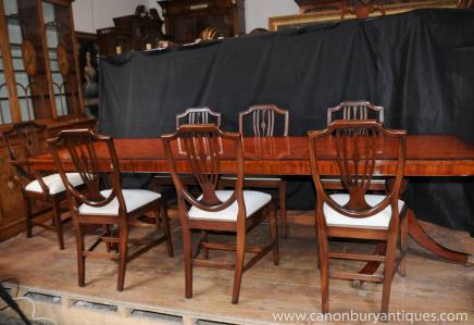Regency Dining Set Table Chair Suite 8 Shieldback Chairs 