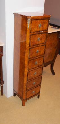 Regency Walnut Lingerie Commode Chest Drawers Tall Boy 