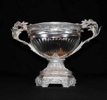 Victorian Sheffield Silver Plate Tureen Cut Glass Bowl Centrepiece 