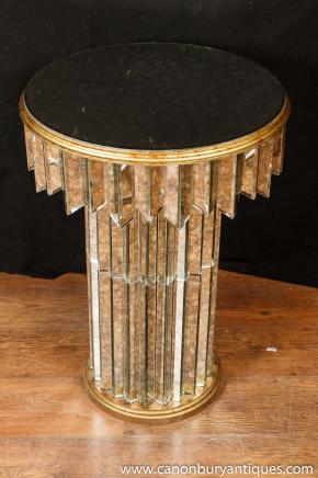 Art Deco Mirrored Side Table Cocktail Occassional Tables