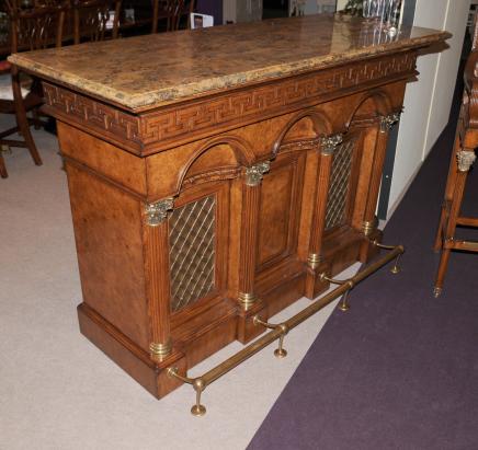 Hand Carved Victorian Walnut Drinks Bar Wine Cellar