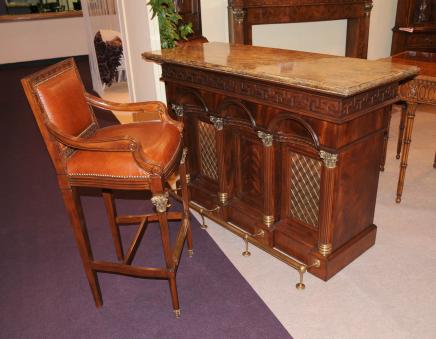 Mahogany Victorian Bar Drinks Server Wine Rack Marble Topped Pub