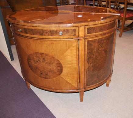Regency Demi Lune Cabinet Satinwood Inlay Furniture