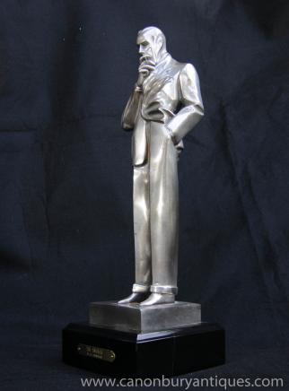 Art Deco Bronze The Smoker Male Statue by J.C Leyendecker 