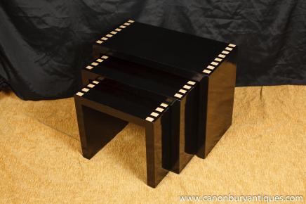Art Deco Lacquer Nest Tables Side Table