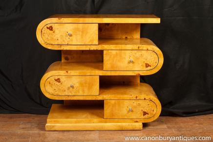 Art Deco S Shape Bookcase Shelf Unit Chest Drawers