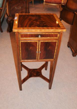 Flame Mahogany Regency Bedside Chest Nightstand Table 
