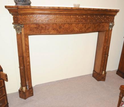 Hand Carved Regency Mantle Fire Place Surround Walnut Fireplace 