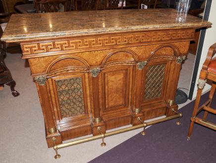 Hand Carved Victorian Walnut Drinks Bar Wine Cellar 