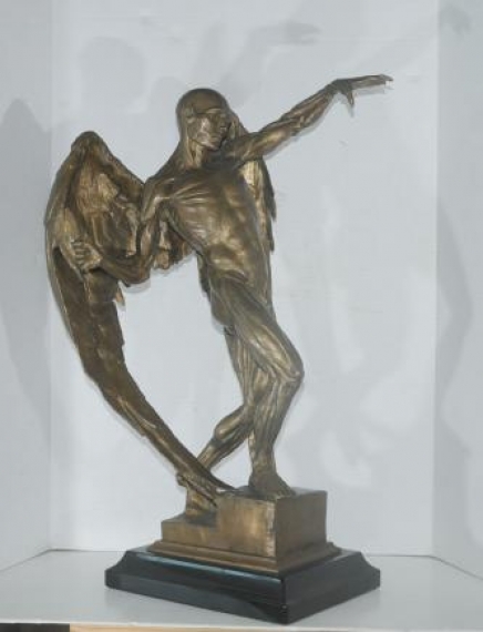 Large Bronze Statue Lucifer Satan Devil Figure Male Nude Art 