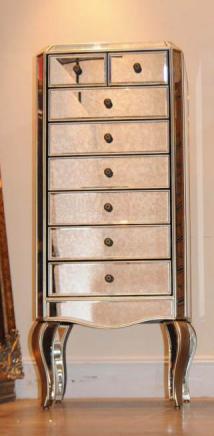 Mirrored Chest of Drawers Tall Boy Commode 