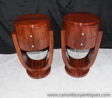 Pair Art Deco Nightstands Bedside Chests Tables 1920s Furniture