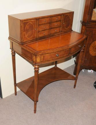 Regency Bonheur Du Jour Desk Writing Table Cabinet Walnut