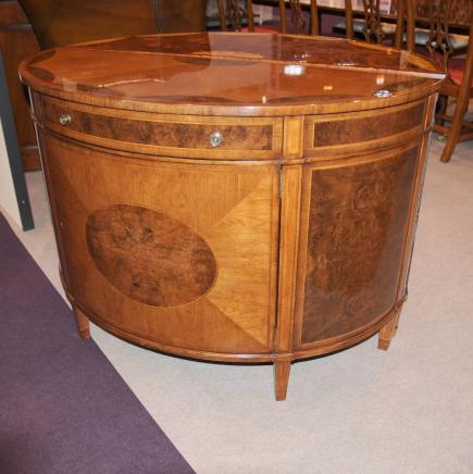 Regency Demi Lune Cabinet Satinwood Inlay Furniture