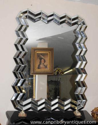 Art Deco Glass Crinkle Mirror Mirrors 1920s 