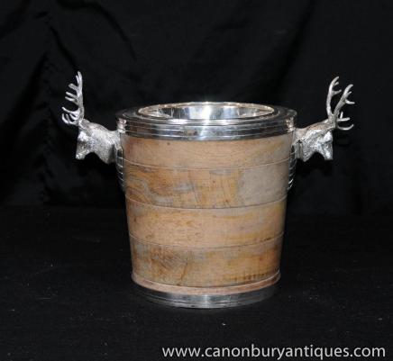 English Silver Plate Wine Champage Cooler Stag Deer Urn 