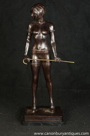 Erotic Bronze Nude Figurine by Bruno Zach Dominatrix Sex