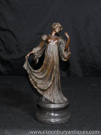 French Art Nouveau Bronze Figurine Statue Casting