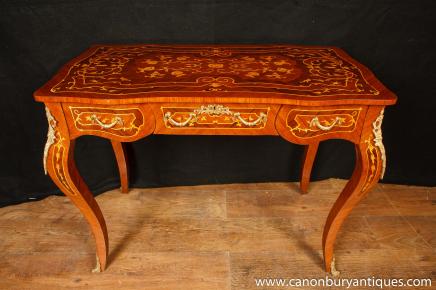 French Empire Console Table Hall Tables Marquetry Inlay Furniture 