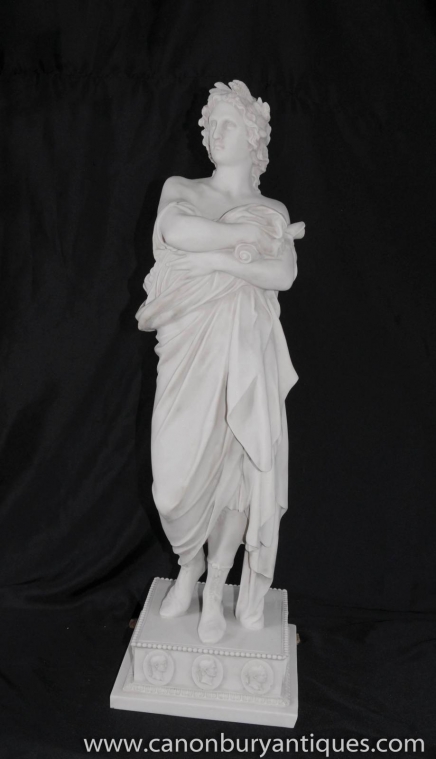 Italian White Stone Apollo Statue Figurine Roman Myth 