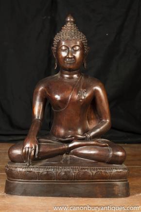 Large Bronze Tibetan Buddha Statue Sculpture Garden Art Buddhism Buddhist 