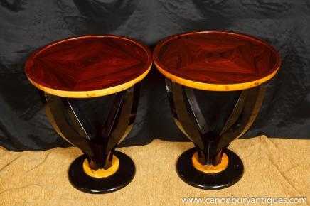 Pair French Art Deco Side Tables Cocktail Table 1920s 