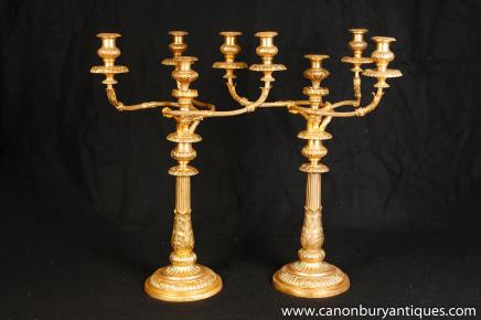 Pair Gilt Candelabras Matthew Boulton Victorian Candles 