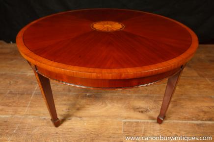 Regency Sheraton Inlay Coffee Table Mahogany Tables 