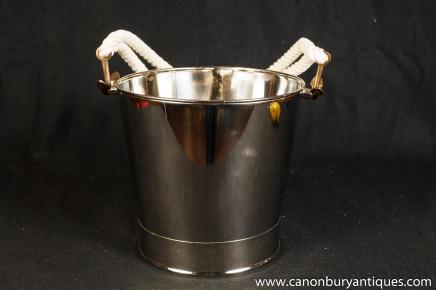 Sheffield Silver Plate Champagne Wine Bucket Rope Cooler 