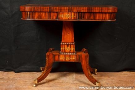 Single Regency Games Card Table Occasional Side Tables Rosewood Furniture 