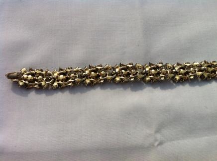 1950s Sparkly Green & Gold Bracelet 