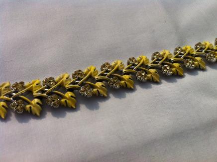 1950s Yellow Enamel Bracelet by Jewelcraft 