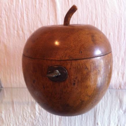Apple Fruit Wood Tea Caddy with Lock & Key