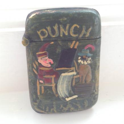 Hand Painted Brass Punch Puppet Vesta 