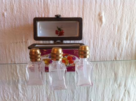 Miniature Pink Porcelain Scent Bottle Holder