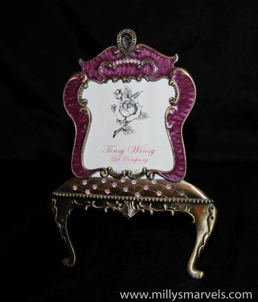 Pink & Gold Enamel Bejewelled Chair Photograph Frame