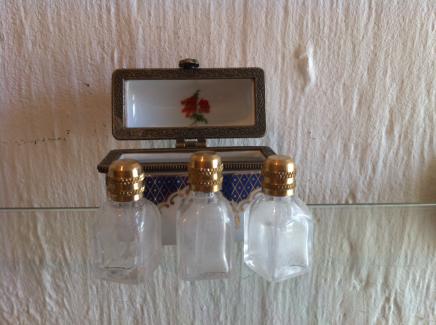 Pretty German Porcelain Miniature Perfume Bottle Holder