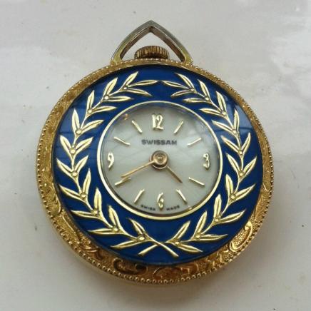 Retro Swissam Ladies Pocket Watch Pendant 