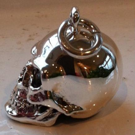 Solid Silver Gothic Skull Pendant
