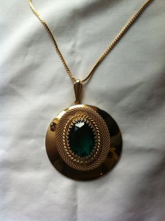 Vintage Gold & Emerald Necklace 