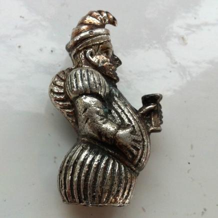 Vintage Solid Metal Paperweight in Shape of Punch 