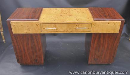 Art Deco Pedestal Desk Blonde Walnut Rosewood Desks Furniture 