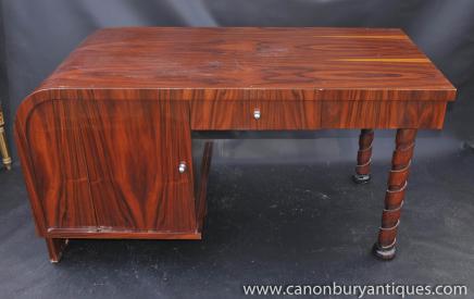 Art Deco Pedestal Desk Writing Table 1920s Office Furniture