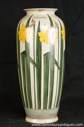 French Art Nouveau Porcelain Vase Signed Fierranino 