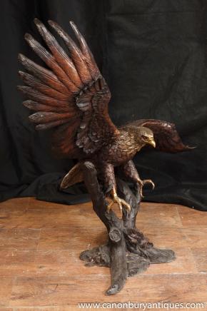 Large Bronze American Bald Eagle Bird Statue Casting 
