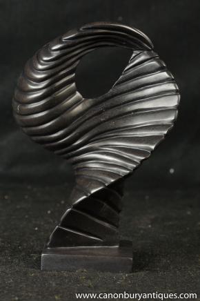 Marble Shell Sculpture Abstract Modernist Art Figural 