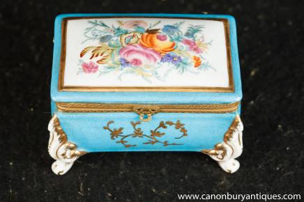 Meissen Jewellery Casket Box German Porcelain Floral Spray 