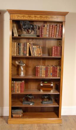 Regency Satinwood Inlay Open Bookcase Sheraton Bookcases 